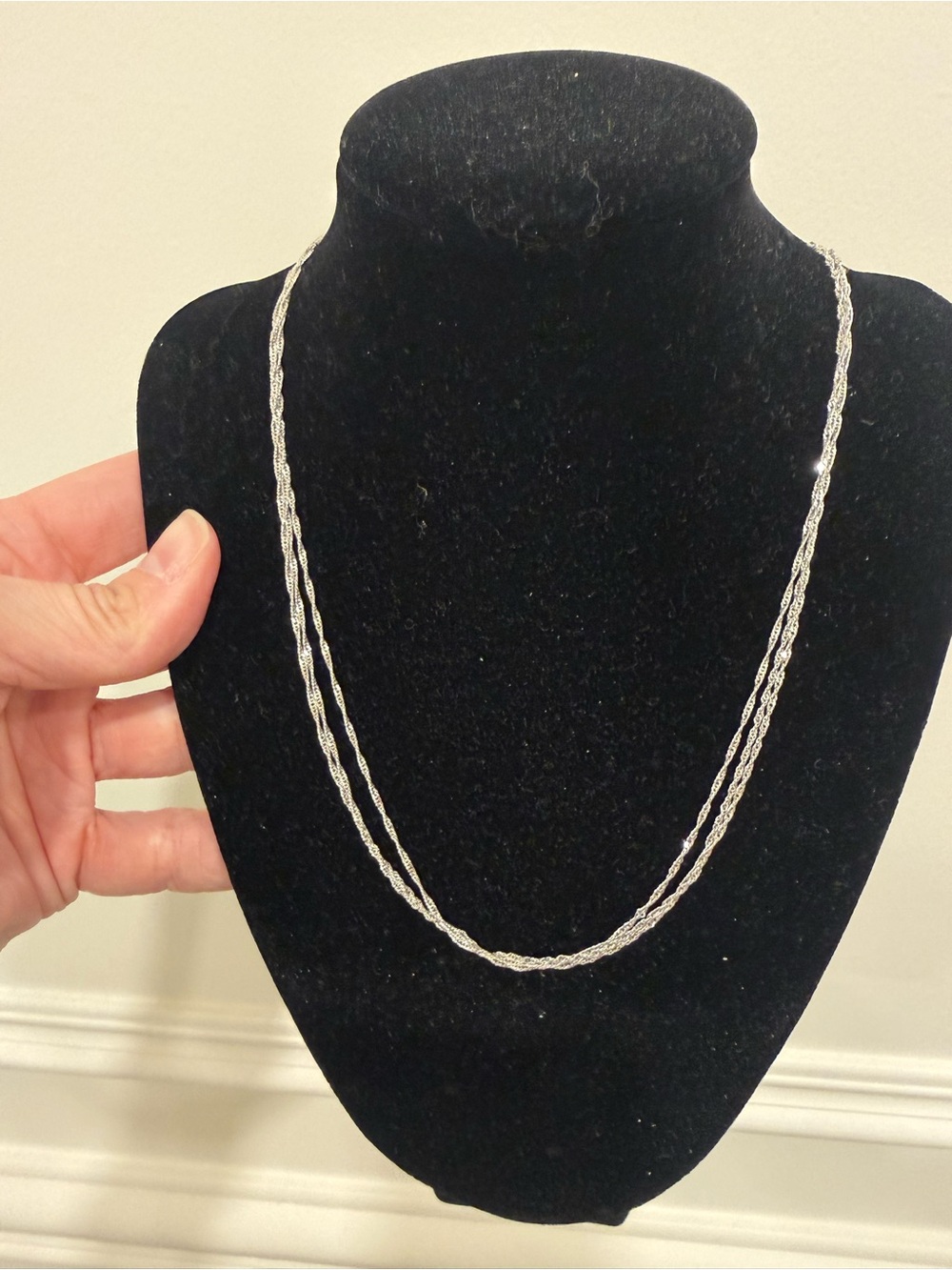 GORG Sterling Silver Twisted Rope 3 Chain Necklace 4grams